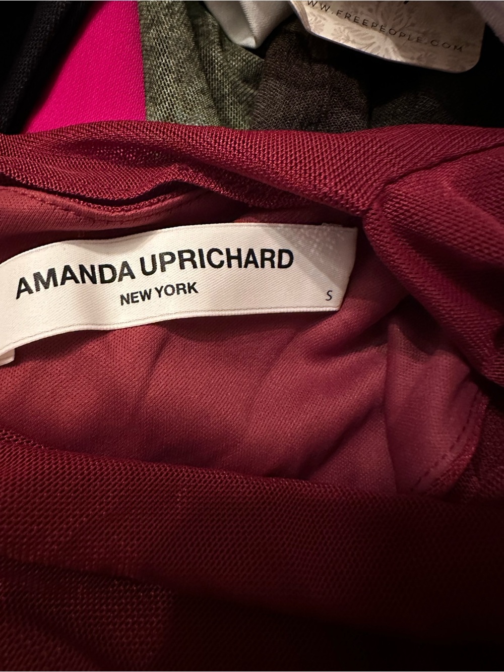 Amanda Uprichard Burgundy Ruched Maxi Gown - Picture 6 of 6
